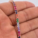 Pulso Tennis 13.5gr / 6 1/4 in / 3mm Oro Rosa 18K %