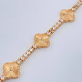 Tennis Bracelet Clover 14.8gr / 6 3/4 in / 3mm 18K Gold +