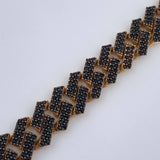 Pulso Cubano 24.45gr / 8 1/2 in / 9mm Dos Oros Amarillo Negro 18K %