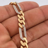Figaro Chain 42.55gr / 24 1/4 in / 7mm Two-Tone Yellow White 18K %