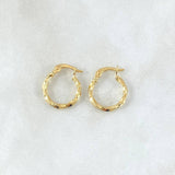 Candongas Kari 1.05gr / 2.1cm / Entorchadas Oro Amarillo 18K