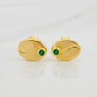 Stud Earrings Coffee Bean 1.1g / in / 7.6mm Yellow Gold 18K