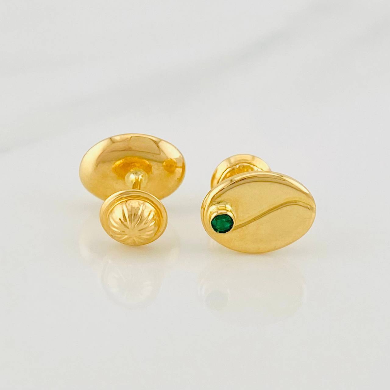 Stud Earrings Coffee Bean 1.1g / in / 7.6mm Yellow Gold 18K