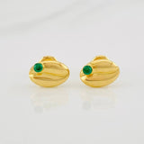Stud Earrings Coffee Bean 0.8g / in / 6.6mm 18K Yellow Gold