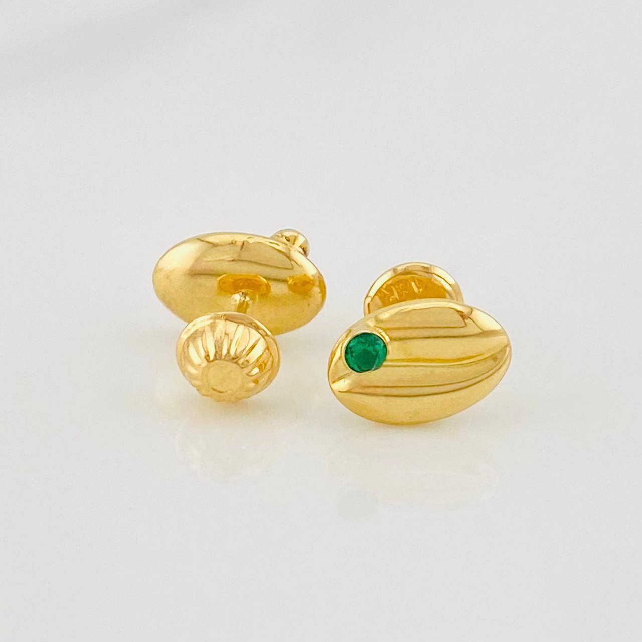 Stud Earrings Coffee Bean 0.8g / in / 6.6mm 18K Yellow Gold