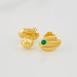 Stud Earrings Coffee Bean 0.8g / in / 6.6mm 18K Yellow Gold