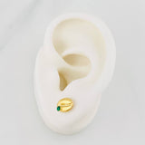 Stud Earrings Coffee Bean 0.8g / in / 6.6mm 18K Yellow Gold