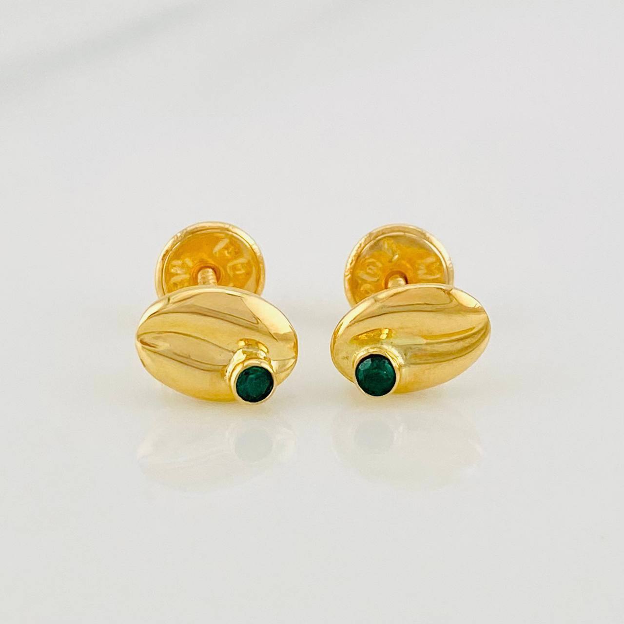 Coffee Bean Stud Earrings 0.65g / in / 5.5mm Yellow Gold 18K