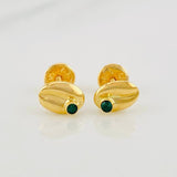 Coffee Bean Stud Earrings 0.65g / in / 5.5mm Yellow Gold 18K