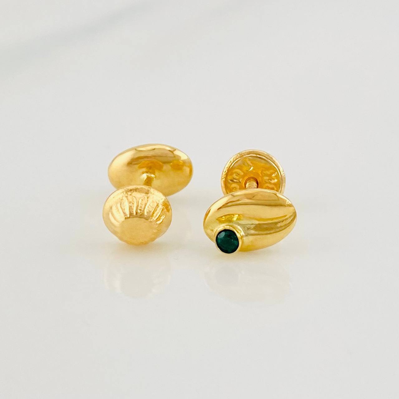 Coffee Bean Stud Earrings 0.65g / in / 5.5mm Yellow Gold 18K