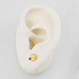 Coffee Bean Stud Earrings 0.65g / in / 5.5mm Yellow Gold 18K