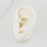 Stud Earrings Coffee Bean 0.55g / in / 4.4mm 18K Yellow Gold