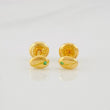 Stud Earrings Coffee Bean 0.65g / in / 4mm 18K Yellow Gold
