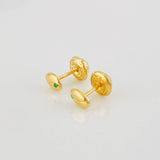 Stud Earrings Coffee Bean 0.65g / in / 4mm 18K Yellow Gold