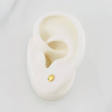 Stud Earrings Coffee Bean 0.6g / in / 3.8mm 18K Yellow Gold