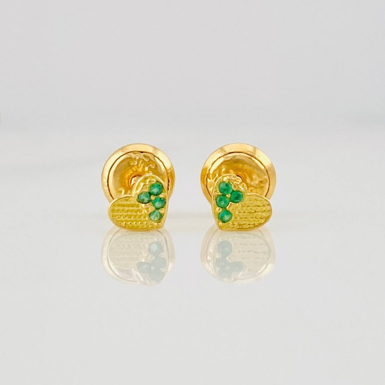Stud Earrings Heart Medium Sparkle 0.6g / in / 3.9mm 18K Yellow Gold