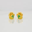 Stud Earrings Heart Medium Sparkle 0.6g / in / 3.9mm 18K Yellow Gold