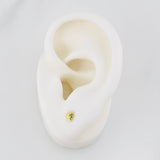 Stud Earrings Heart Medium Sparkle 0.6g / in / 3.9mm 18K Yellow Gold