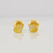 Stud Earrings Heart Medium Sparkle 0.65g / in / 4mm 18K Yellow Gold