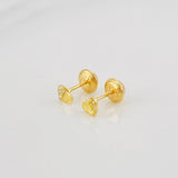 Stud Earrings Heart Medium Sparkle 0.65g / in / 4mm 18K Yellow Gold