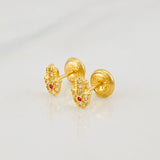 Stud Earrings Hamsa Hand 0.75g / in / 4.48mm Yellow Gold 18K
