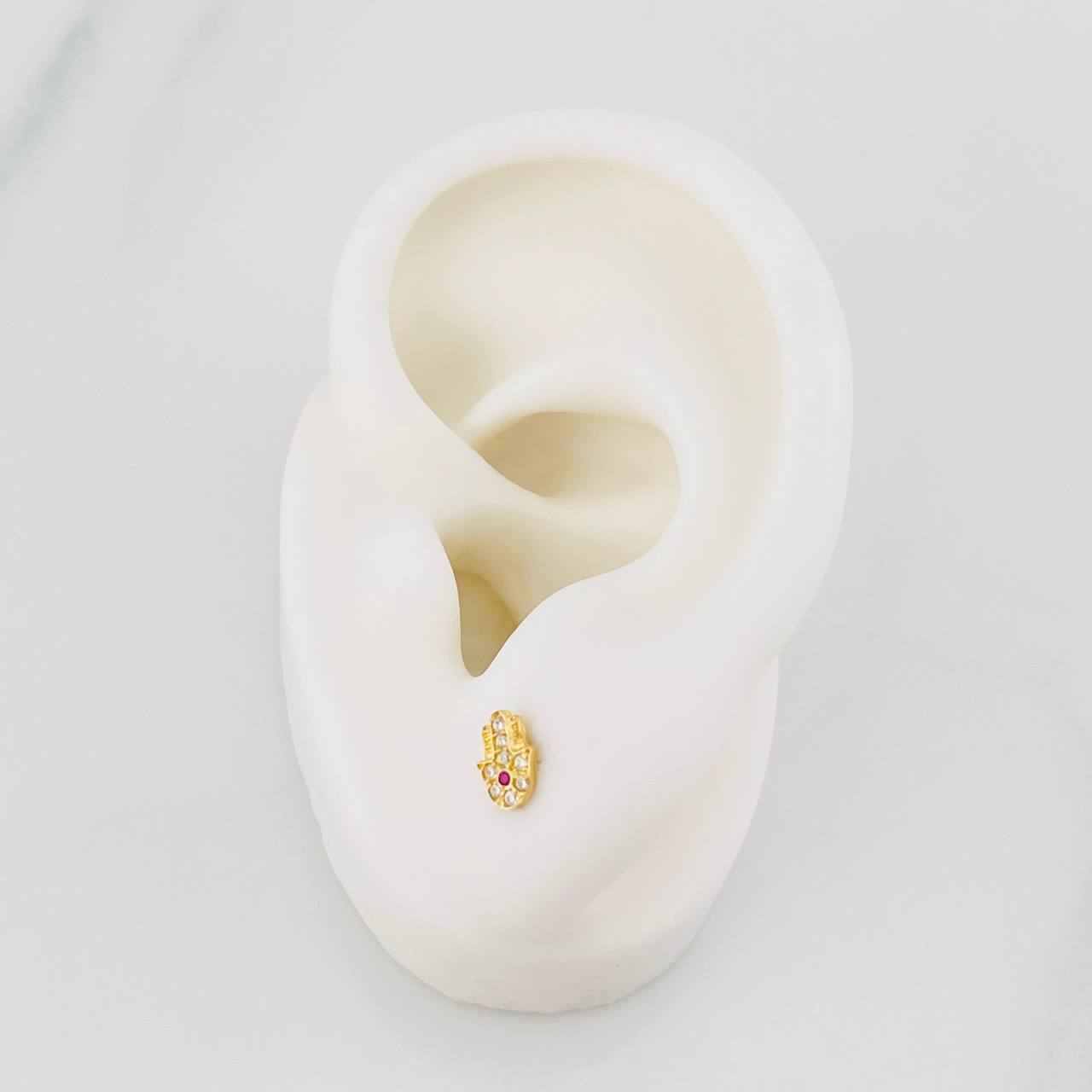 Stud Earrings Hamsa Hand 0.75g / in / 4.48mm Yellow Gold 18K