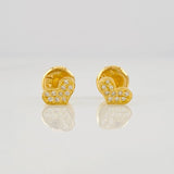 Stud Earrings Heart 0.6g / in / 3.8mm Yellow Gold 18K