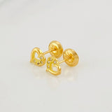 Stud Earrings Heart 0.85g / in / 6mm Yellow Gold 18K
