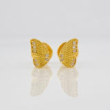 Stud Earrings Butterfly Wings 0.9g / in / 7mm Yellow Gold 18K