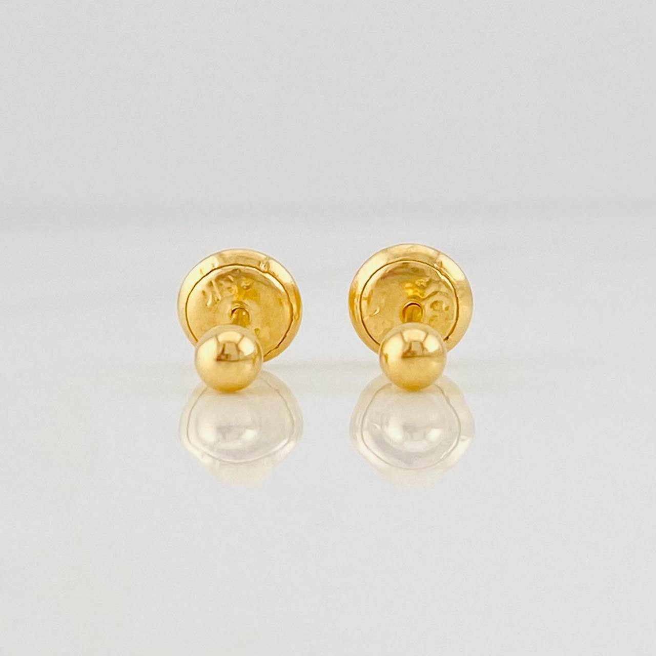 Plain Bead Stud Earrings 0.45g / in / 3mm Yellow Gold 18K