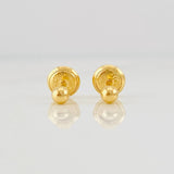 Plain Bead Stud Earrings 0.45g / in / 3mm Yellow Gold 18K