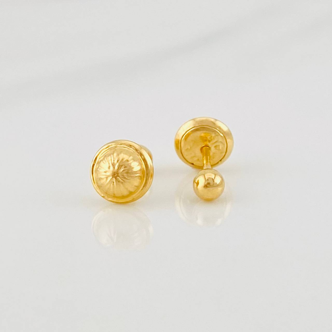 Plain Bead Stud Earrings 0.45g / in / 3mm Yellow Gold 18K