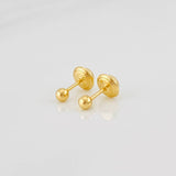 Plain Bead Stud Earrings 0.45g / in / 3mm Yellow Gold 18K