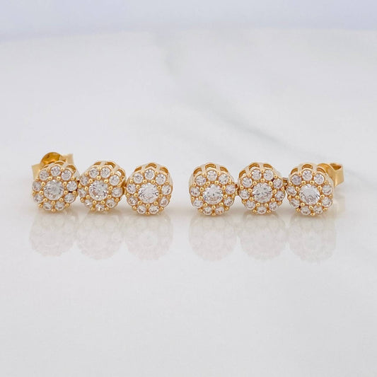 Stud Earrings Circles 3.7g / in / 5.4mm Yellow Gold 18K