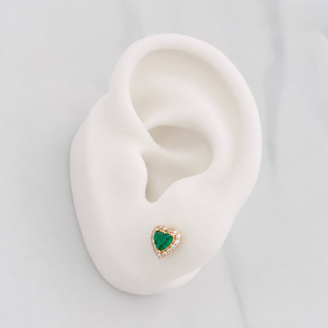 Topos Corazon Tupido 1.45g / in / 6.4mm Oro Amarillo 18K