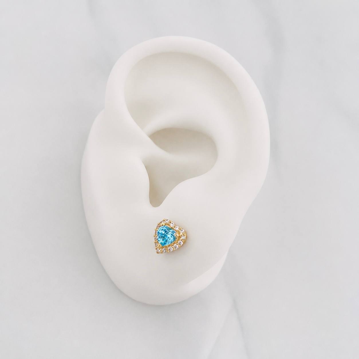 Topos Corazon Tupido 1.5g / in / 6.5mm Oro Amarillo 18K