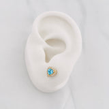 Topos Corazon Tupido 1.5g / in / 6.5mm Oro Amarillo 18K