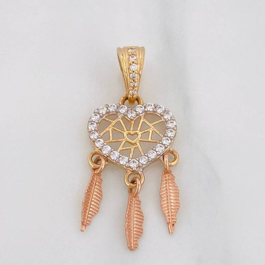 Dije Corazon Atrapa Sueños 1.6g / 1 1/4 in Tres Oros 18K
