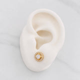 Stud Earrings Circle 2.3g / in / 8.1mm Yellow Gold 18K