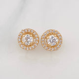 Stud Earrings Circle 2.3g / in / 8.1mm Yellow Gold 18K