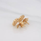 Stud Earrings Circle 2.3g / in / 8.1mm Yellow Gold 18K