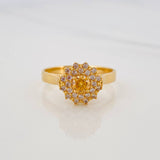 Anillo Halo Flor 3.5g / T6 1/4 Oro Amarillo 18K