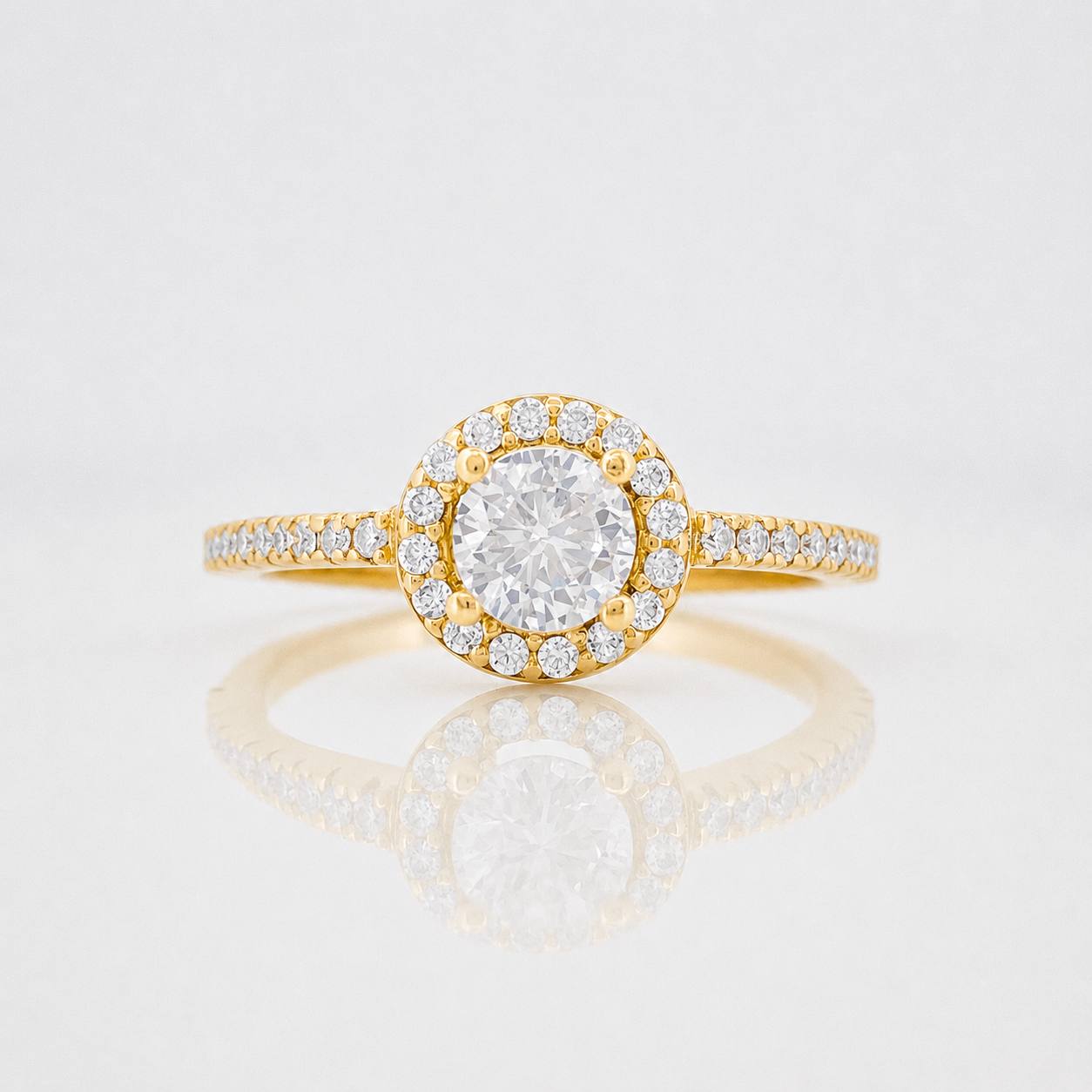 Anillo Halo 1.95g / T4 3/4 Oro Amarillo 18K