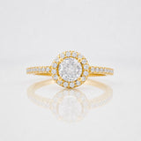 Anillo Halo 1.95g / T4 3/4 Oro Amarillo 18K