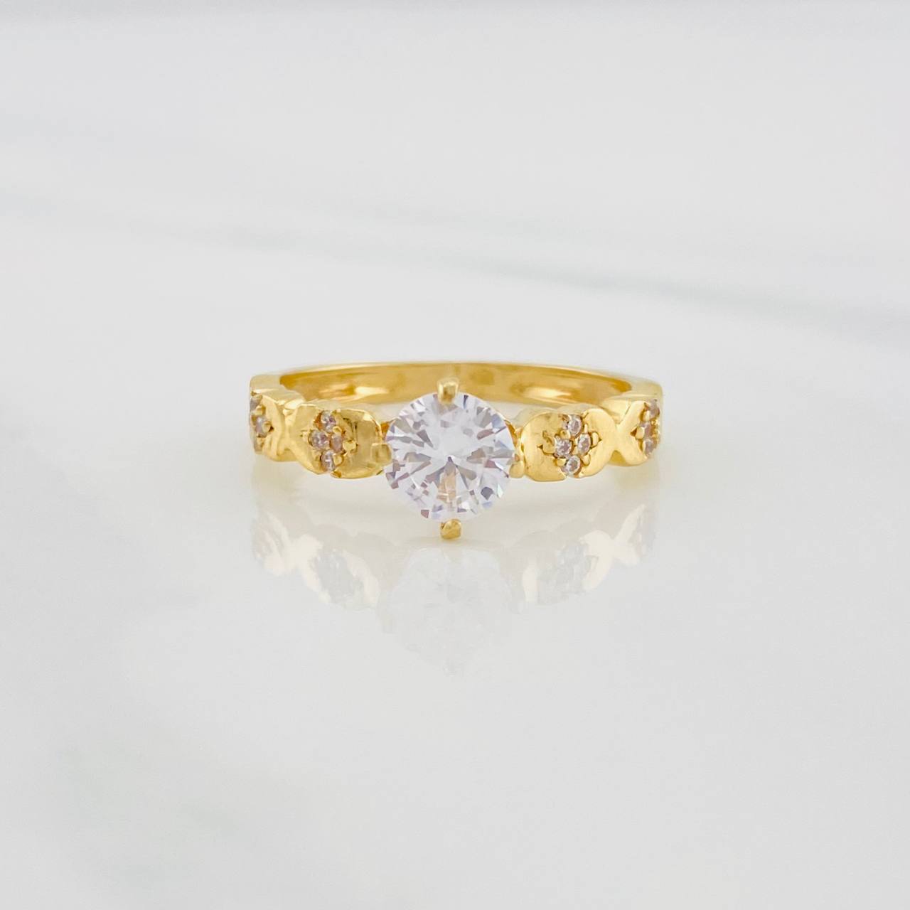 Solitaire Ring Churumbela Flores 2.55g / T5 3/4 Yellow Gold 18K