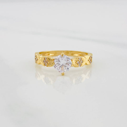 Solitaire Ring Churumbela Flores 2.55g / T5 3/4 Yellow Gold 18K