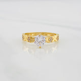 Solitaire Ring Churumbela Flores 2.55g / T5 3/4 Yellow Gold 18K