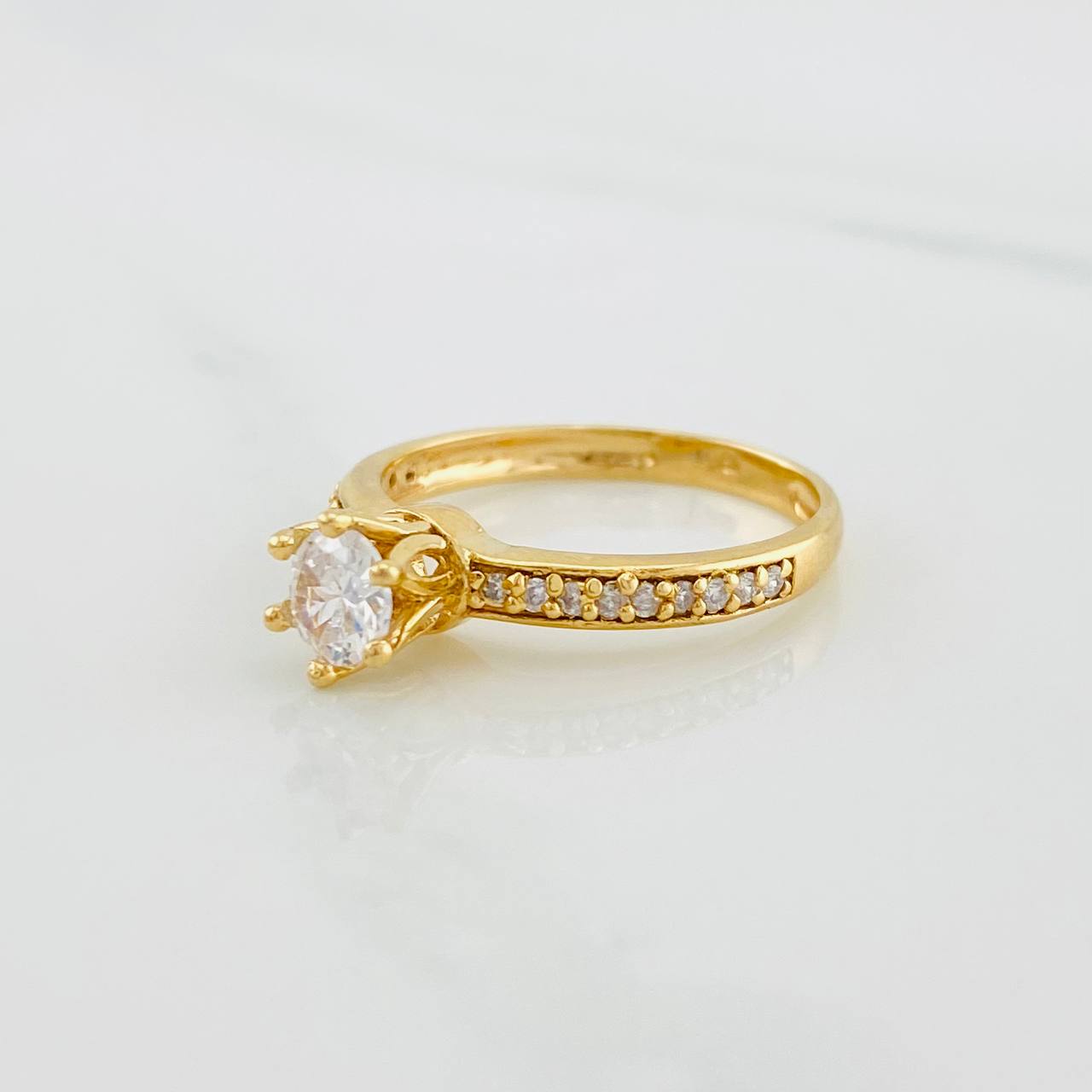 Anillo Solitario Churumbela 2.8g / T6 1/2 Oro Amarillo 18K