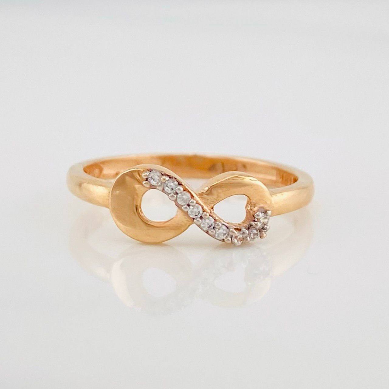 Anillo Infinito 1.6g / T5 1/4 Dos Oros Blanco Rosa 18K