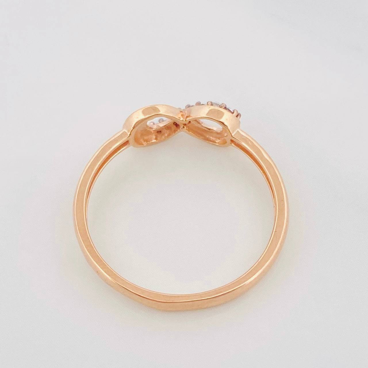 Anillo Infinito 1.6g / T5 1/4 Dos Oros Blanco Rosa 18K